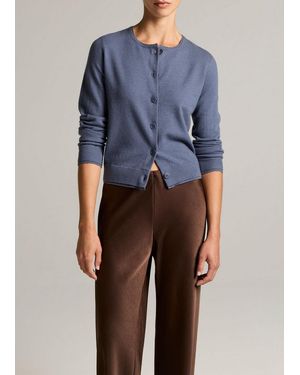 Vince Scallop-Trim Wool & Cashmere-Blend Cardigan - Blue