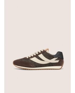 Vince Oasis Suede & Herringbone Runner Sneaker - Natural