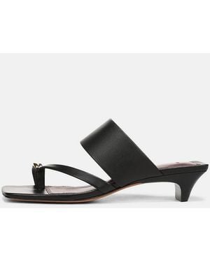 Vince Stacy Leather Heeled Toe-Ring Sandal - White
