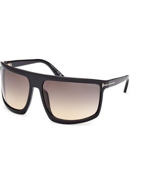 Tom Ford Ft1066 Clint-02 01B Sunglasses Injected Mask Normal Shaded - Black