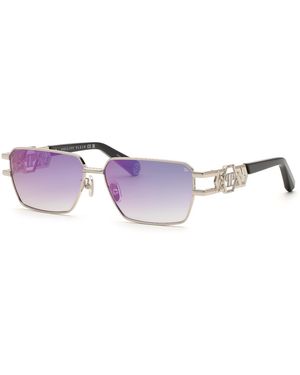 Philipp Plein Spp210M Plein Icon Edge 579V Sunglasses Metal Squared Normal - Black
