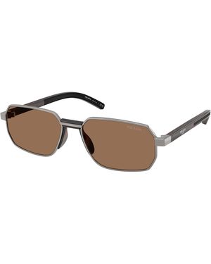 Prada Pr D60S 5Av60M Sunglasses Metal Squared Normal - Black