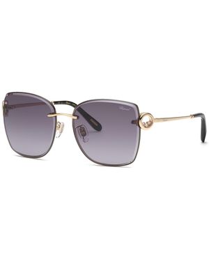 Chopard Schl29S 300 Sunglasses Metal Smoke Squared Anti-Glare Nuanced - Black