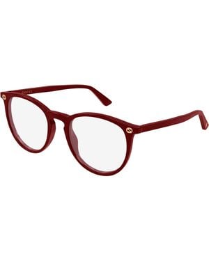 Gucci Gg0027O 021 Optical Frames Acetate Transparent Round - Black