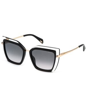 Police Splp43 Starlight 1 0Z50 Sunglasses Acetate Smoke Butterfly Normal Shaded - Black