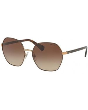 Ralph Lauren Ra4124 933813 Sunglasses Metal Geometric Normal Nuanced - Brown