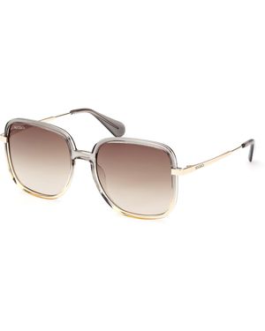 MAX&Co. Mo0083 20F Sunglasses Injected Squared Normal Shaded - Black