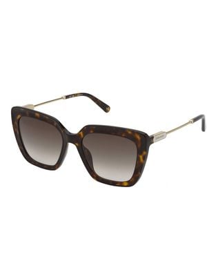 Nina Ricci Snr379 743 Sunglasses Acetate Squared Normal Shaded - Black