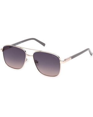 Guess Gu3040 28B Sunglasses Metal Smoke Squared Normal - Black
