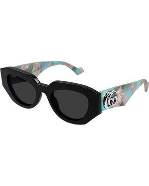 Gucci Gg1421S 012 Sunglasses Acetate Geometric - Black