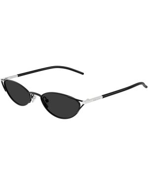 McQueen Am0563S 001 Sunglasses Metal Cat Eye - Black