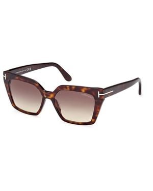 Tom Ford Ft1030 Winona 52F Sunglasses Acetate Cat Eye Normal Shaded - Black