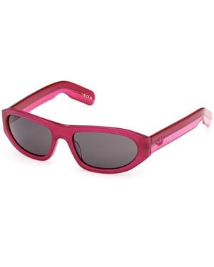 adidas Or0139 72A Sunglasses Acetate Smoke Round Normal - Pink
