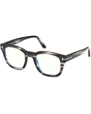 Tom Ford Ft5542-B 56A Optical Frames Acetate Round Normal - Black