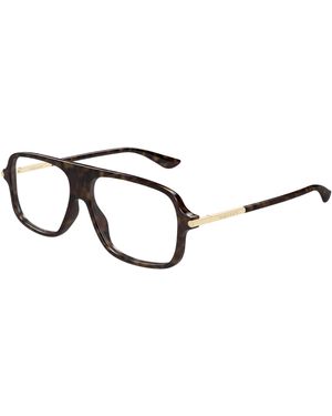 McQueen Am0555O 002 Optical Frames Acetate Transparent Pilot - Black