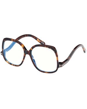 Tom Ford Ft5968-B 052 Optical Frames Acetate Squared Normal - Black