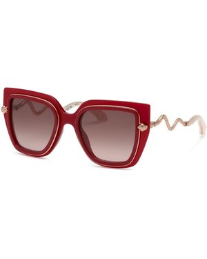 Roberto Cavalli Src097M 09Ez Sunglasses Acetate Butterfly Normal Shaded - Red
