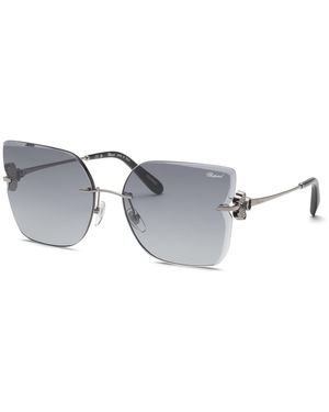Chopard Schl91S 509 Sunglasses Metal Smoke Squared Anti-Glare Shaded - Black