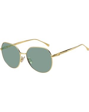 Fendi Ff 0451/F/S 1/O7 Outlet Sunglasses Metal Round Anti-Glare - Black