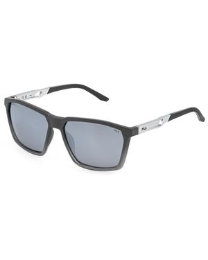 Fila Sfia07 7P1P Sunglasses Injected Smoke Geometric Mirror - Black