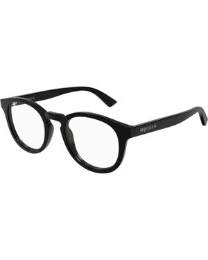 McQueen Am0514O 001 Optical Frames Acetate Transparent Round - Black