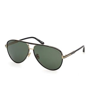 Tom Ford Ft1340 Rupert-02 01N Sunglasses Metal Pilot Normal - Green