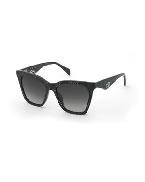 Blumarine Sbm901V 0Gl1 Sunglasses Acetate Smoke Geometric Normal Nuanced - Black