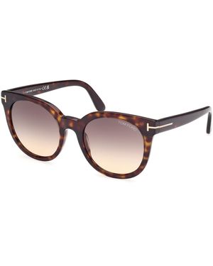 Tom Ford Ft1109 Moira 52B Sunglasses Acetate Smoke Butterfly Normal Shaded - Black
