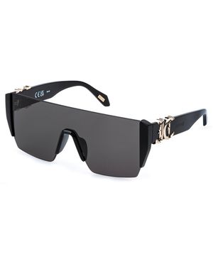 Just Cavalli Sjc112 700 Sunglasses Acetate Smoke Mask Normal - Black