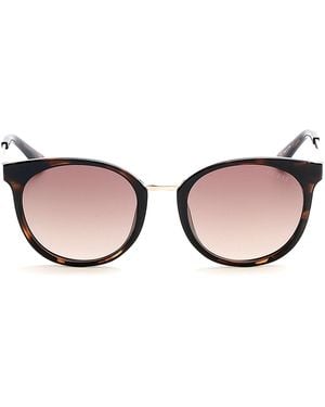 Guess Gu7459 52F Sunglasses Injected Round Normal Shaded - Pink