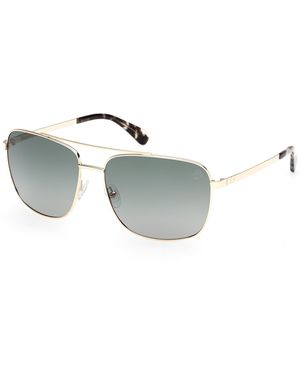 Timberland Tb00044 32R Sunglasses Metal Squared Polarized - Black