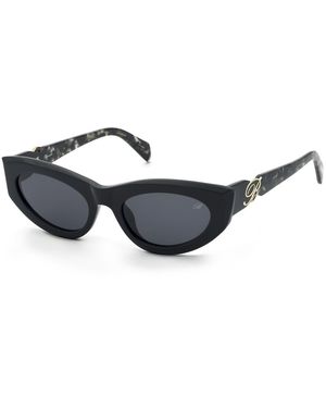 Blumarine Sbm888 700 Sunglasses Acetate Smoke Butterfly Normal - Black