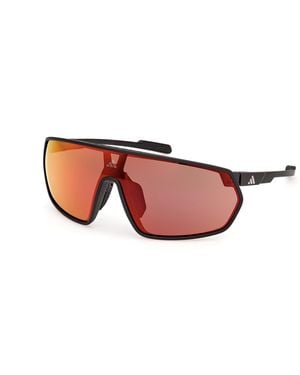 adidas Originals Sp0089 02U Sunglasses Injected Bordeaux Mask Normal - Black