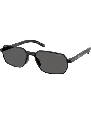 Prada Pr D60S 1Ab20Z Sunglasses Metal Squared Normal - Black