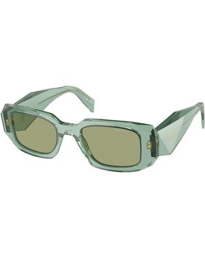 Prada Pr 17Ws 11R10E Sunglasses Acetate Squared Normal Mirror - Green