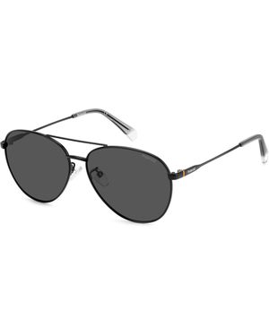 Polaroid Pld 4142/G/S/X 807/M9 Sunglasses Metal Pilot Polarized - Black