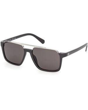 Guess Gu00366 20A Sunglasses Injected Smoke Squared Normal - Black
