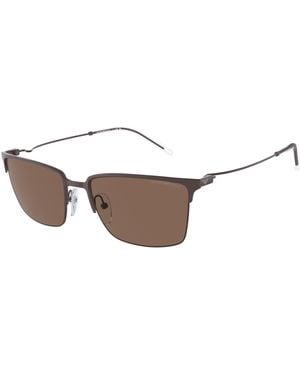 Emporio Armani Ea2155 338073 Sunglasses Metal Squared Normal - Black