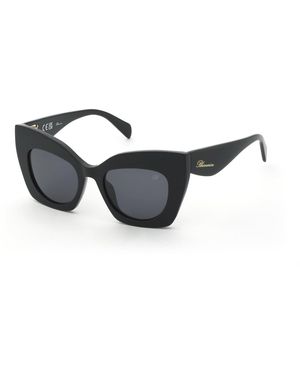 Blumarine Sbm902 700 Sunglasses Acetate Smoke Butterfly Normal - Black