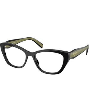 Prada Pr 19Wv 03K1O1 Optical Frames Acetate Transparent Cat Eye Normal - Black
