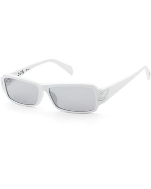 Blumarine Sbm906 847X Sunglasses Acetate Smoke Squared Normal Mirrored - Black