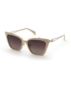 Blumarine Ubm225 F38P Sunglasses Metal Squared Polarized Nuanced - Black