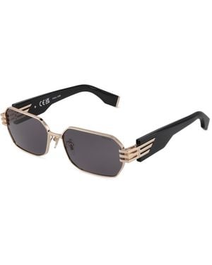 Police Splu79 300 Sunglasses Metal Smoke Geometric Normal - Black