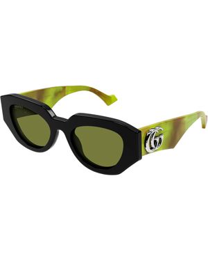 Gucci Gg1421S 010 Sunglasses Acetate Geometric - Black