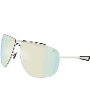Moncler Me4008 Atlas 10046G Sunglasses Metal Pilot Mirror - Black