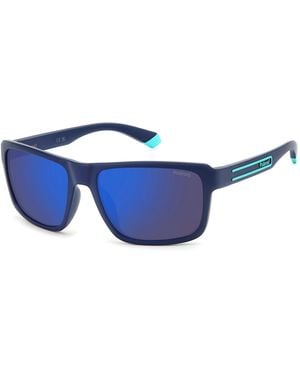 Polaroid Pld 2158/S Fll/5X Sunglasses Polycarbonate Geometric Polarized Mirror - Blue