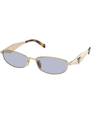 Prada Pr D51S Zvn30X Sunglasses Metal Round Normal - Black
