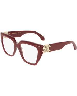 Ferragamo Sf3041E 606 Optical Frames Acetate Squared Normal - Black