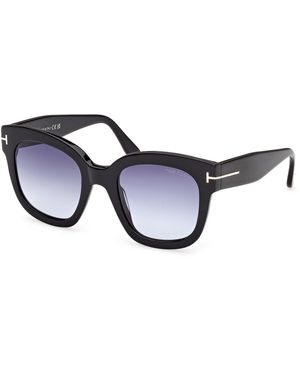 Tom Ford Ft0613 Beatrix-02 01W Sunglasses Acetate Geometric Normal - Black