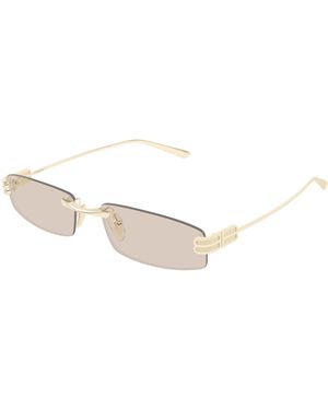 Balenciaga Bb0488S 009 Sunglasses Metal Squared - Black